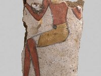 Aeg V 18  Aeg V 18, Dritte Zwischenzeit bis Spätzeit, Fragment eines Sarges, Leinwand, Stuck, H 24,0 cm, B 9,0 cm, T 0,4 cm : Bestandskatalog Ägypten, Museumsfoto: Claus Cordes